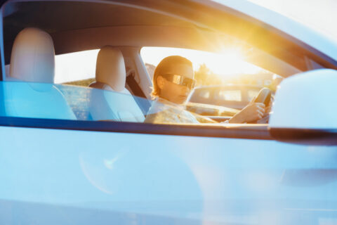 car and sun